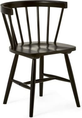 Sandhamn Karmstol  Svart  2-pack | Klassisk pinnstol i massivt heveaträ