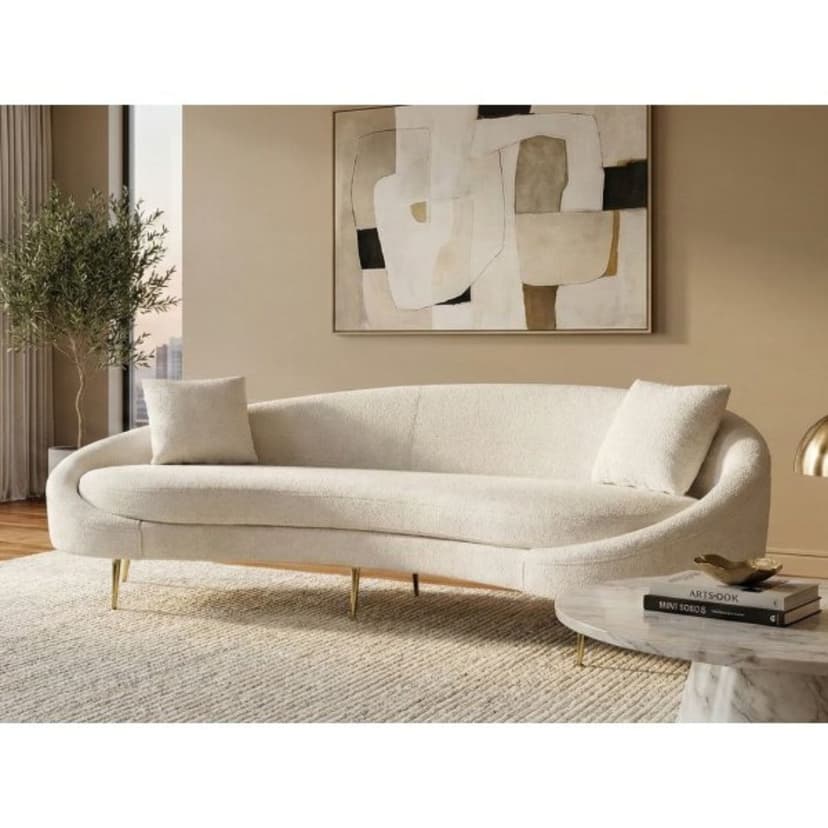 Eses 3-sits soffa  Beige Bouclé | Generös loungesoffa med exklusiv textur