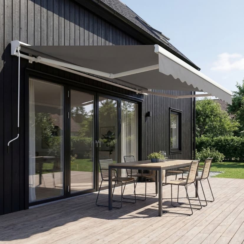 Halvkassettmarkis 4x2,5 m | Vevmanövrerad | Metalcraft