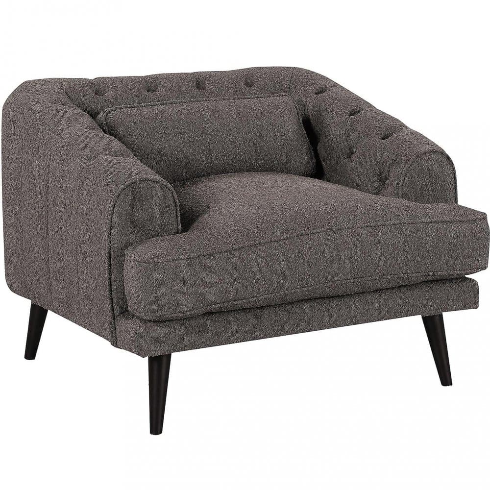 Elegant textilfåtölj | Celeste Bouclé - Grå