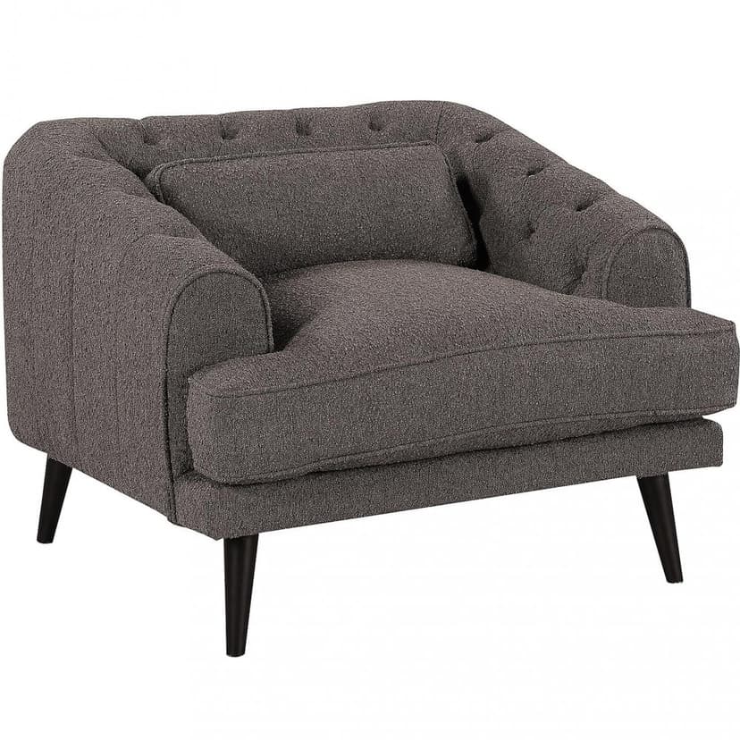 Elegant textilfåtölj | Celeste Bouclé - Grå