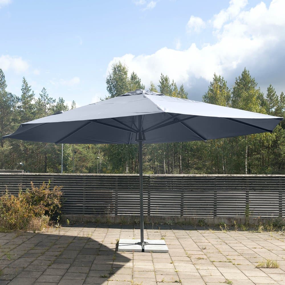 Helautomatiskt premiumparasoll 6m | Grå