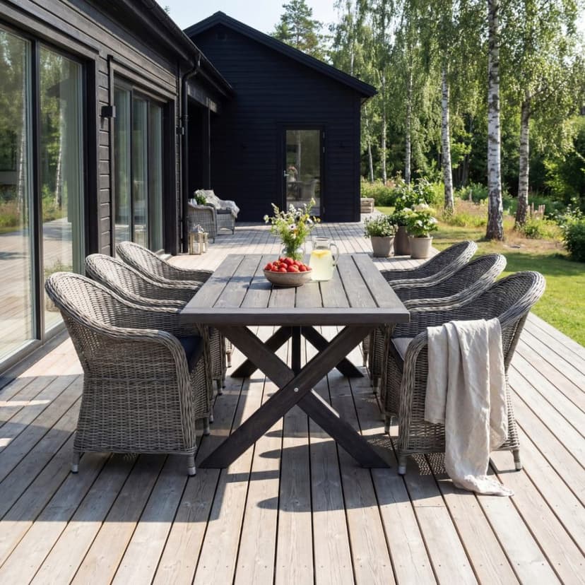 Gråbetsat träbord  | 220 cm  | Oxford