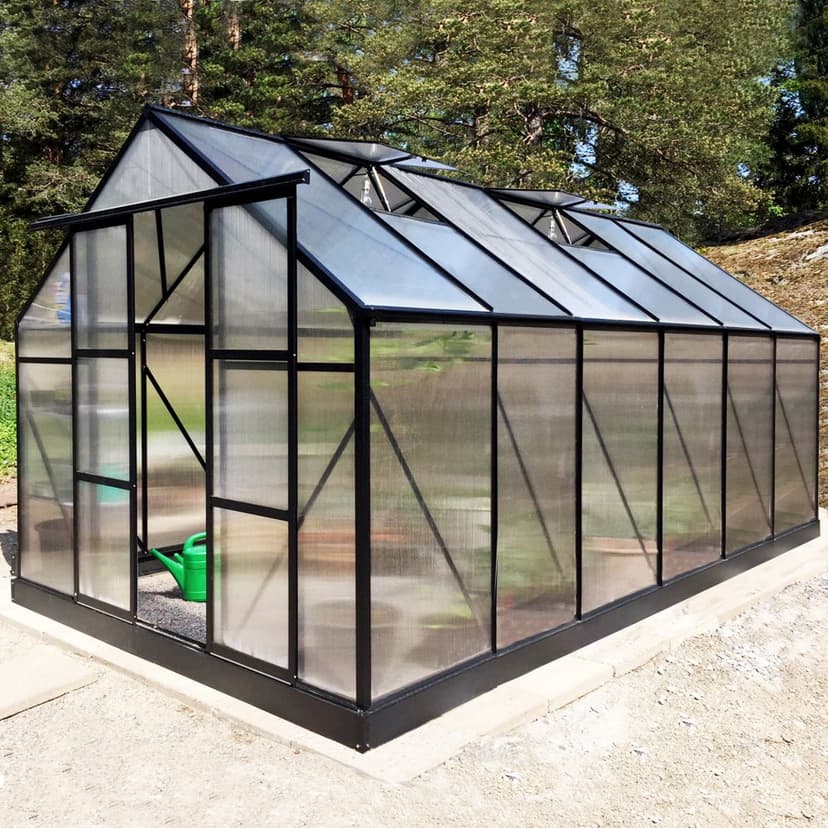 Växthus 10,7m² | Hög odlingshöjd | 6mm kanalplast