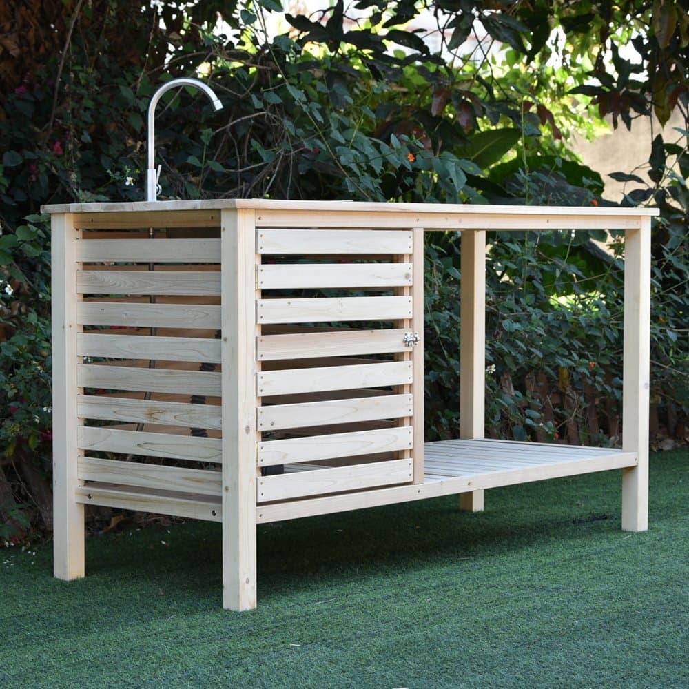 Utekök med diskho och blandare | FSC-certifierat trä
