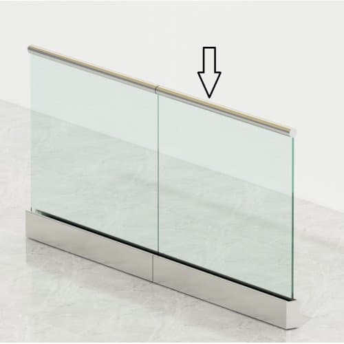 Aluminiumräcke för stolpfritt glasräcke | 51 mm Rund Tub | Passar till modellen Julius