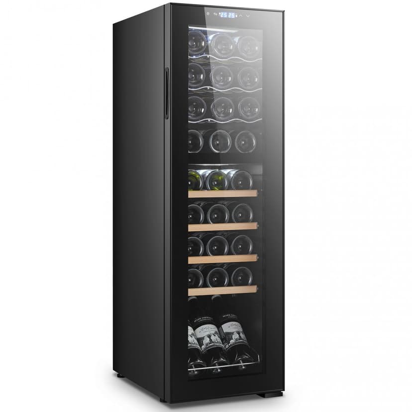 Vinkyl 27 flaskor | 2 kylzoner | Tystgående | Svart