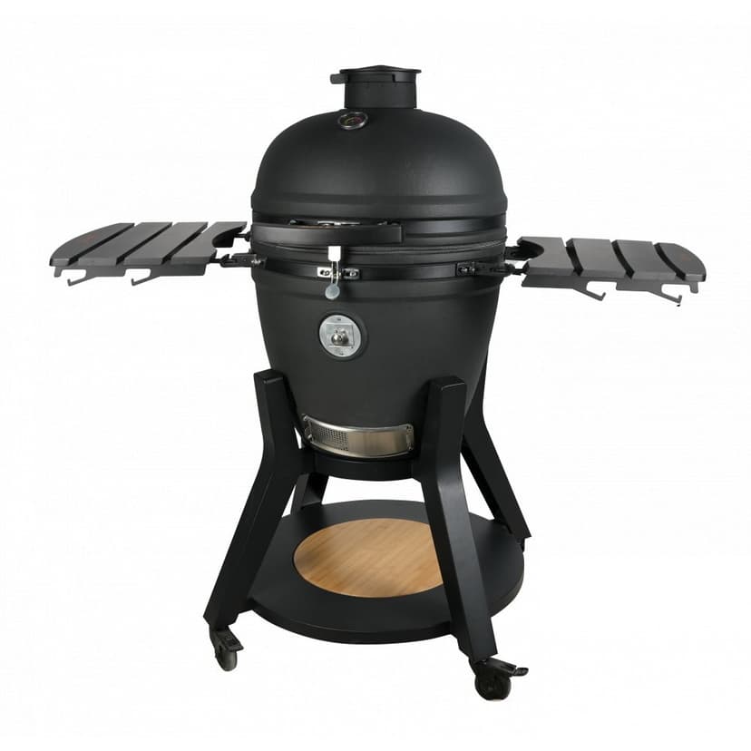 21  Pro Kamado | Premium keramisk grill med top/bottom vent | Air Hinge och HDPE-sidobord