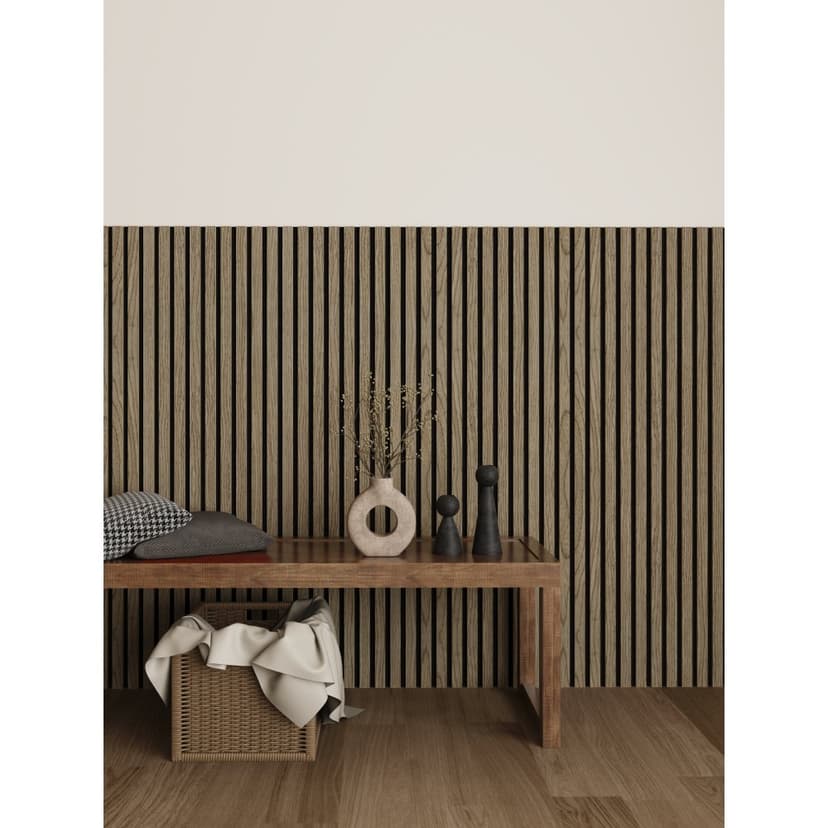 Trälamell akustikpanel| 1200x600x18mm | valnöt | 2-pack