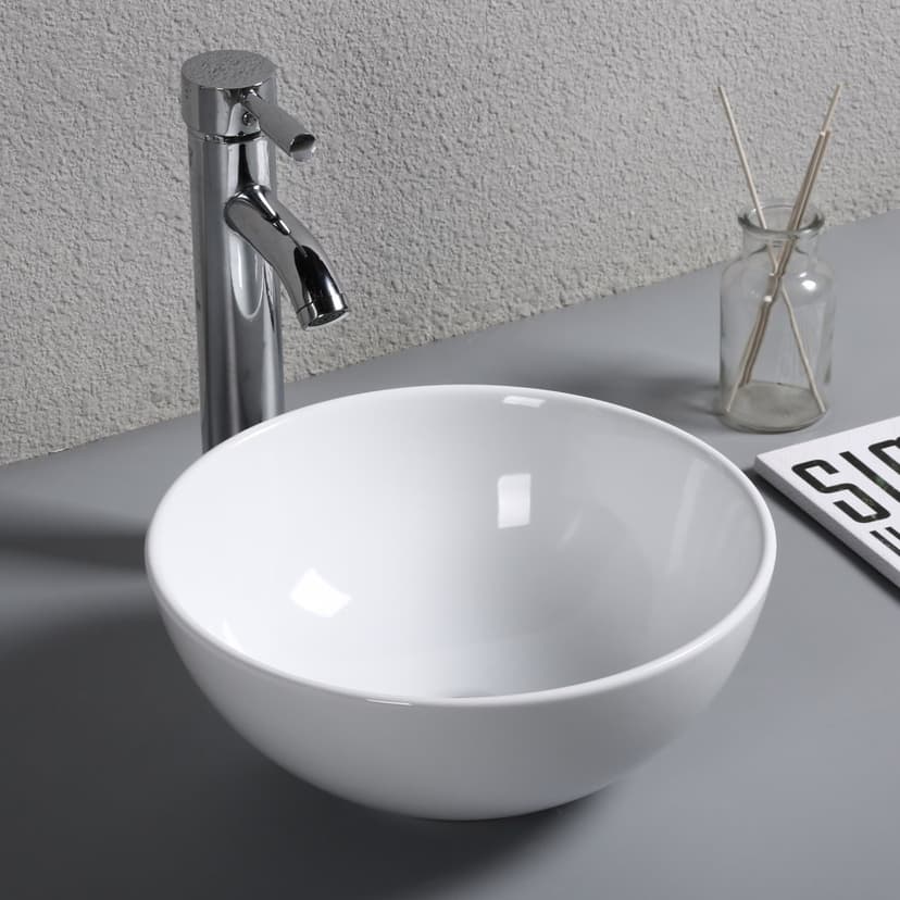 Runt tvättställ 31cm | Skålformad design i porslin
