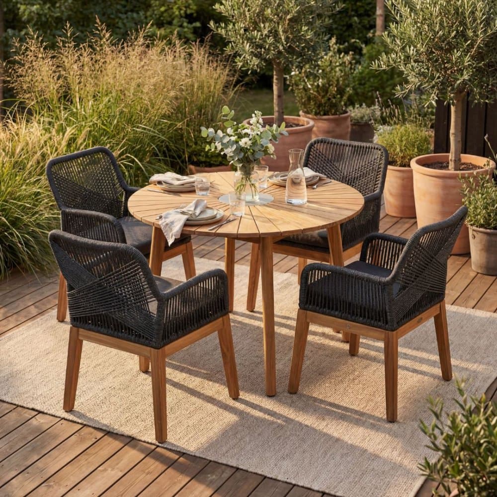 Matgrupp utemöbler | 4 sittplatser | Akaciaträ| Lyfco Florida