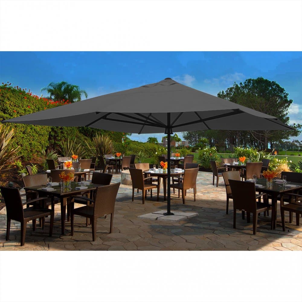 Helautomatiskt premiumparasoll 5x5m | Grå