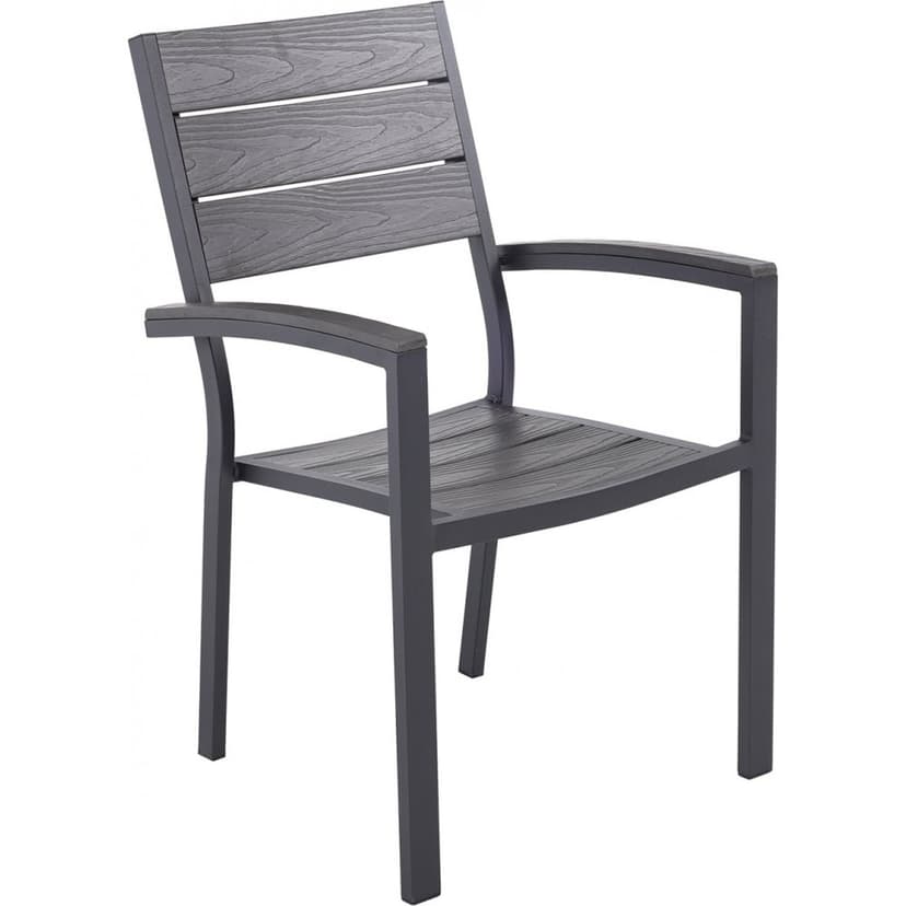 Las Vegas karmstol för utomhus - Svart / Grå noonwood