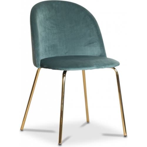 Giovani Velvet  Antikgrön sammetsstol med blanka mässingsben