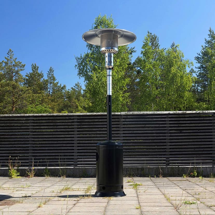 Terrassvärmare 12 kW Gasol  Stående utevärmare I Svart för altan & uteplats