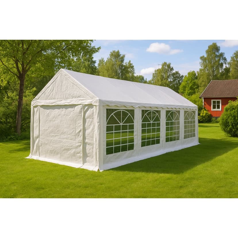 Premium partytält 4x8 m | Galvaniserad stål ställning | Vit