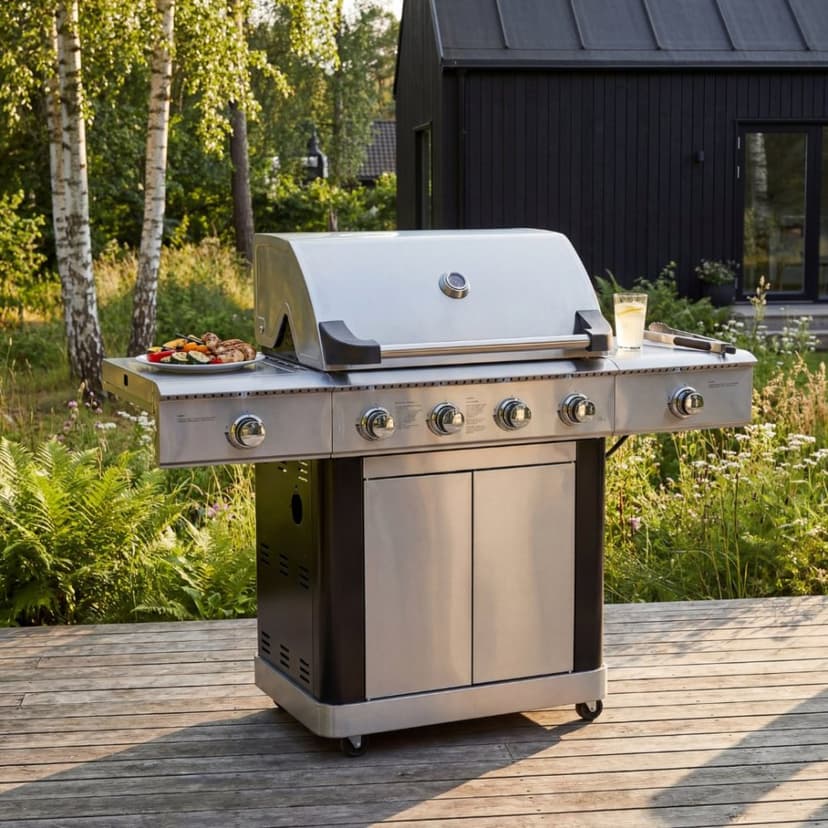 Gasolgrill i rostfritt stål | 5 Brännare och IR-Brännare | Dallas