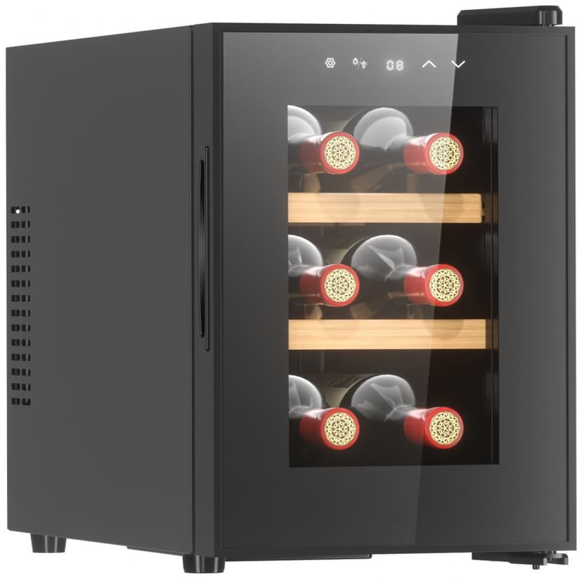 Liten vinkyl 6 flaskor | Extra tystgående | LED-belysning | 26,5cm smal