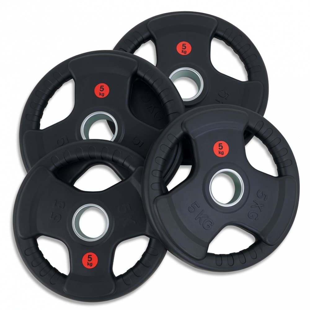 Viktskivor 4x5 kg (totalt 20 kg) | gummiklädda 50 mm