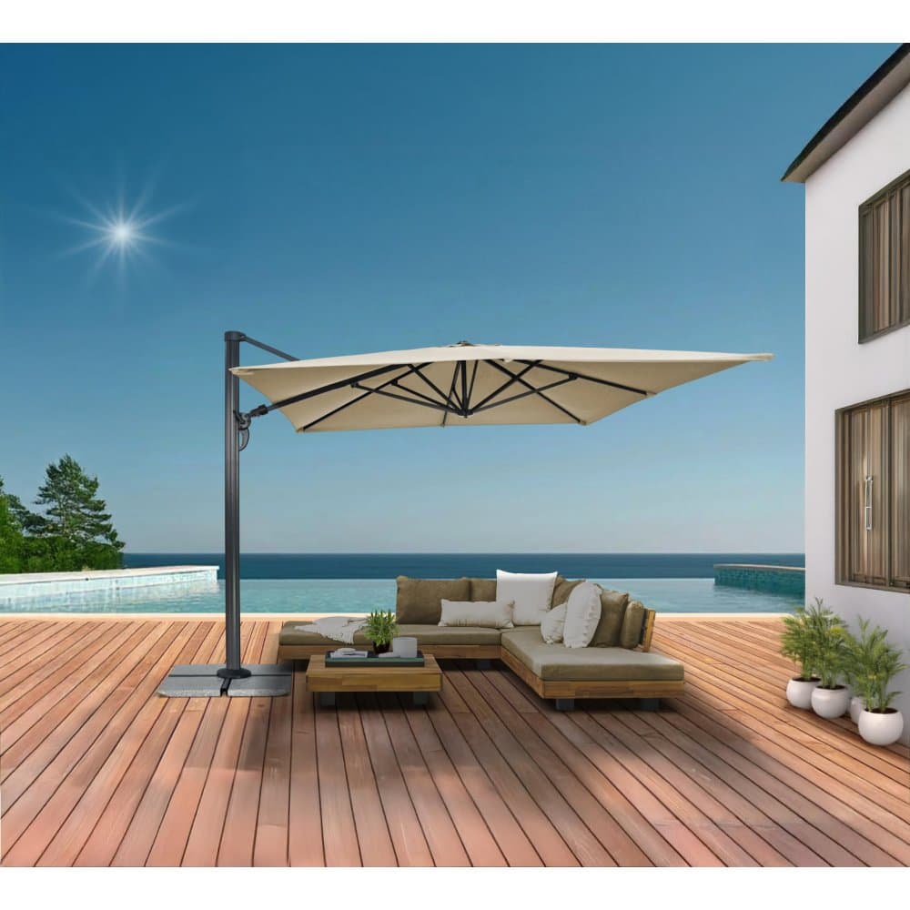 Parasoll 3x3 m| 360° Rotation | UV-skydd | Beige | Metalcraft