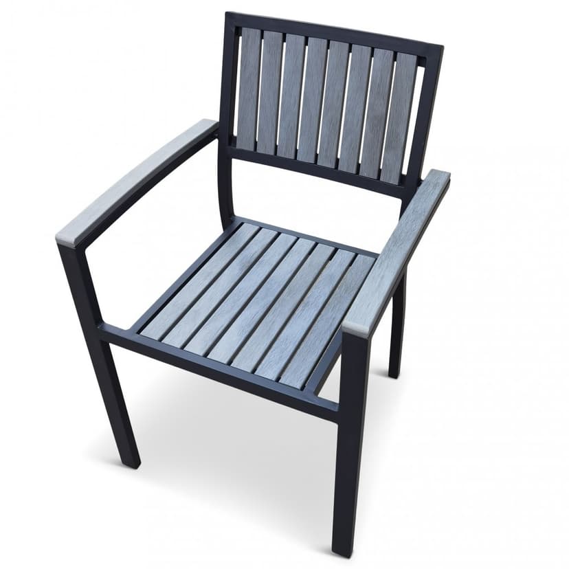 Trädgårdsstol i aluminium och komposit - Waxholm 8-pack