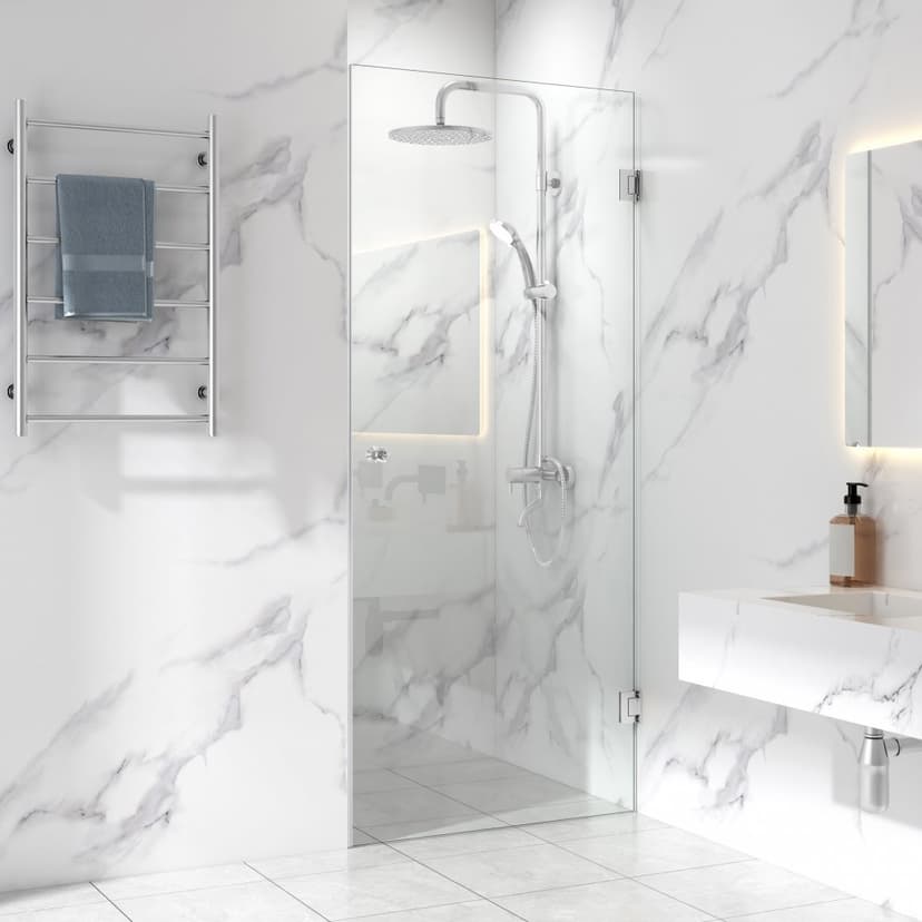 Duschdörr 70x210cm | 6mm säkerhetsglas & högblanka detaljer | Silva