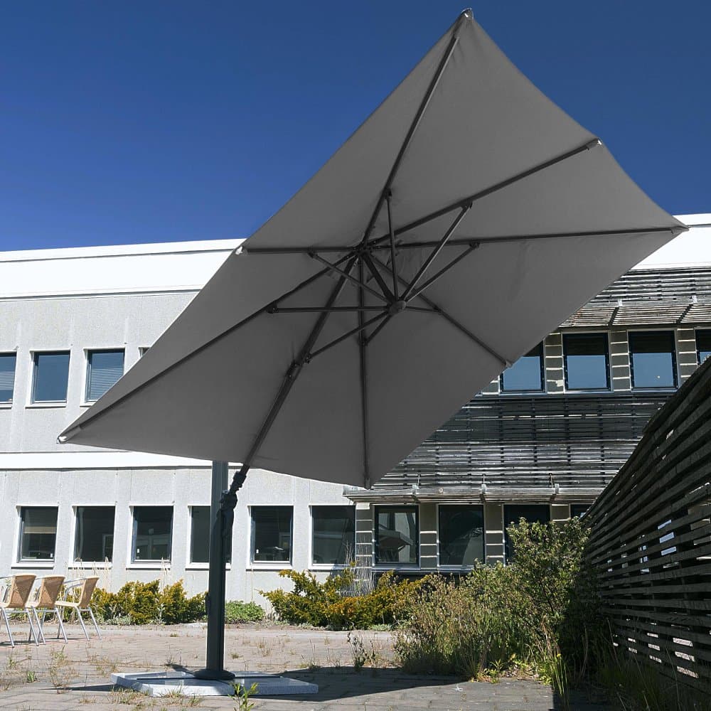 Premiumparasoll 3x3m | Fyrkantigt | Grå