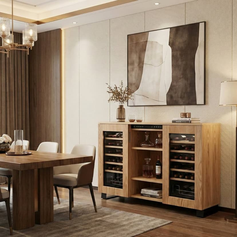 Vinskåp med dubbla temperaturzoner  Twin vinkyl 24 flaskor med LED-belysning