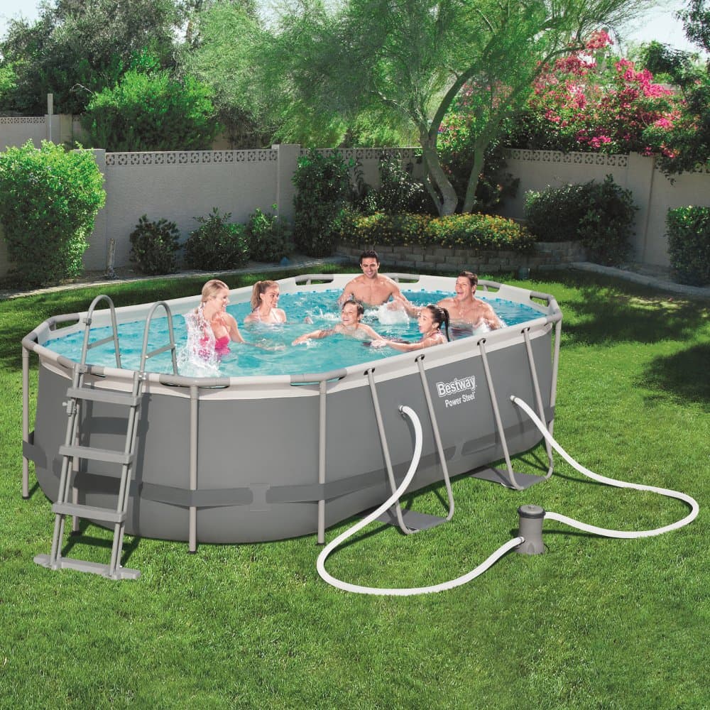 Bestway pool ovan mark 4,3x2,5m - 1m djup | Power Steel Oval (56620)