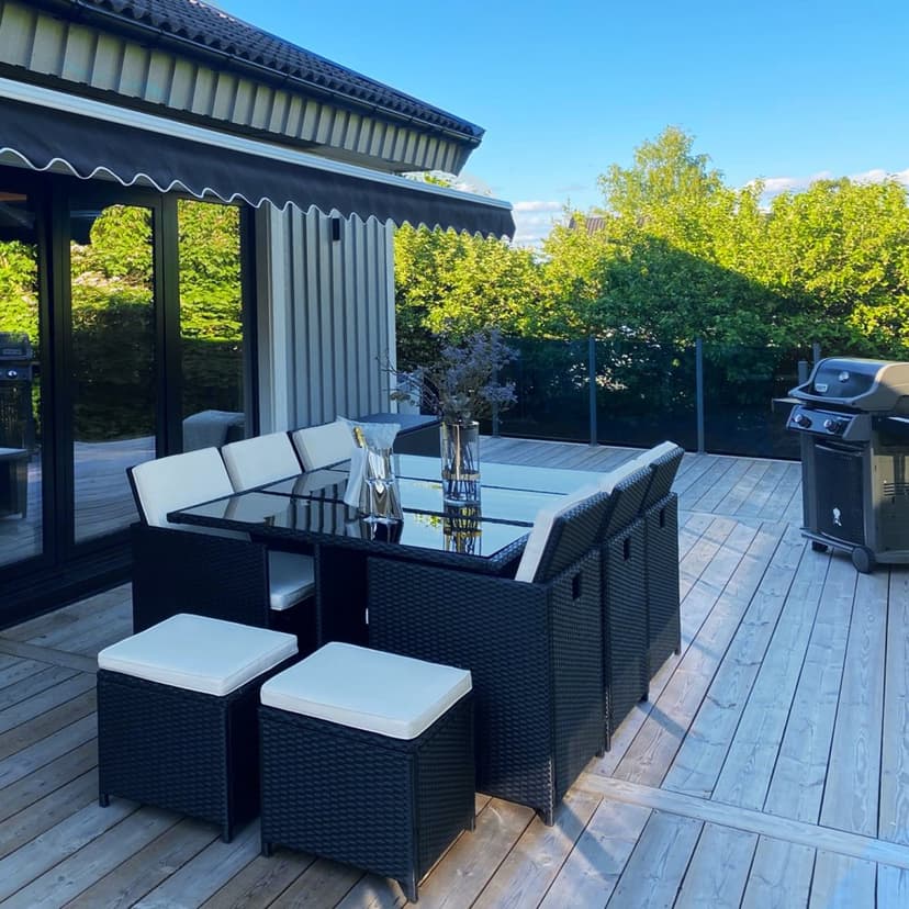 Matgrupp utemöbler | 10 sittplatser | Konstrotting | Lyfco Skärhamn