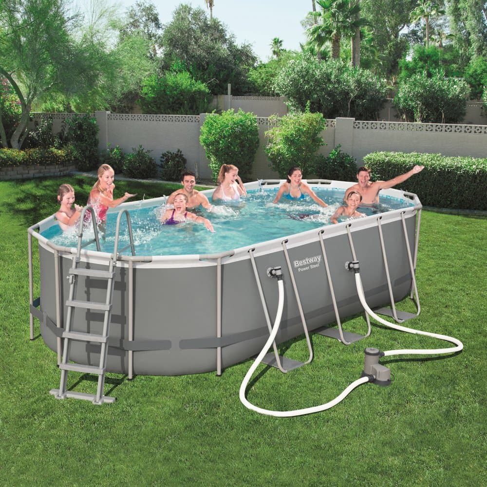 Bestway pool ovan mark 5,5x2,7m - 1,2m djup | Power Steel Oval (56710)