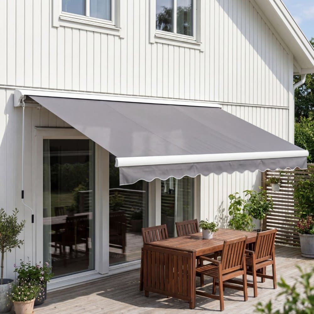 Halvkassettmarkis 3,6x3 m | Vevmanövrerad | Metalcraft