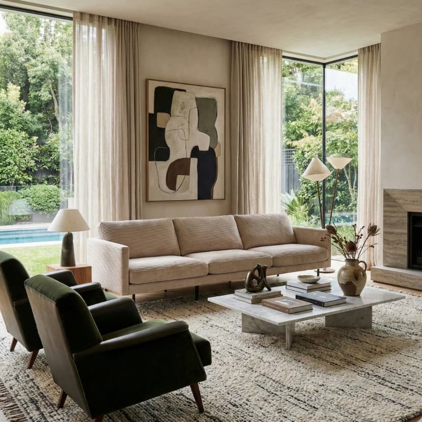 Eden 3-sits soffa  Beige Manchester | Modern design med avtagbara dynor