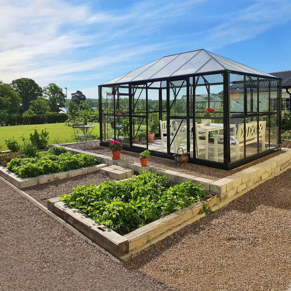 Orangeri 12,9m² | Stort premiumväxthus | 5 års stormgaranti | Gazebo