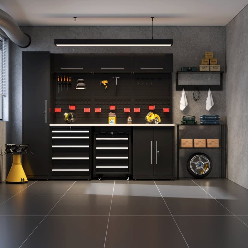 Garageinredning | Komplett förvaringssystem | 2750 x 550 x 2300 mm
