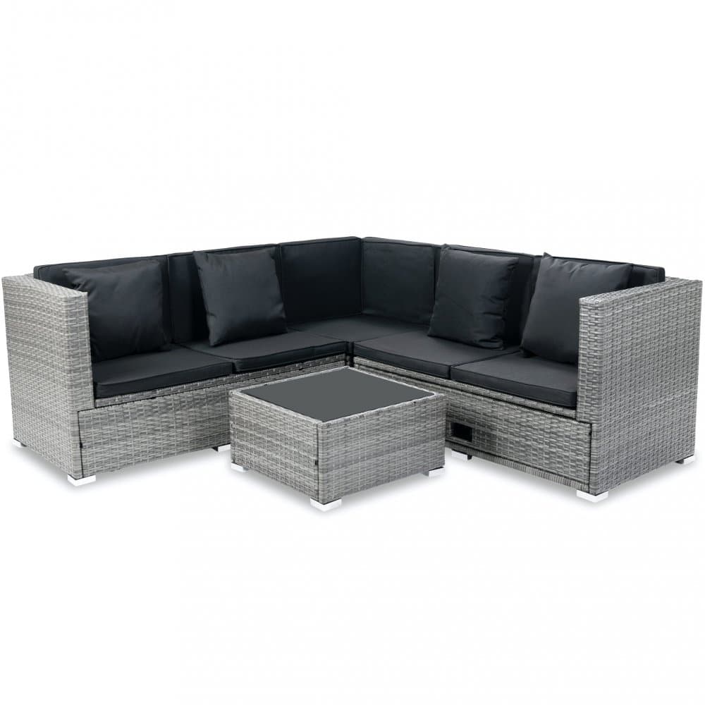 Loungegrupp med smart dynförvaring | Lyfco Vrångö - Grå