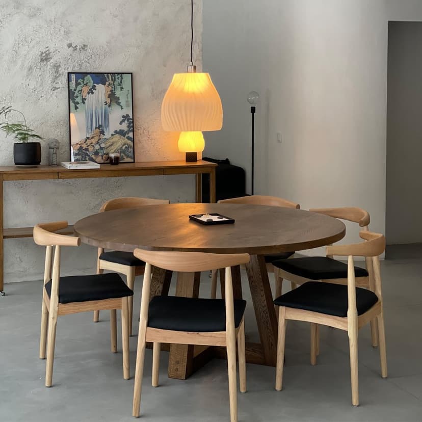 Matstol i robust trä/PU-läder | 2-pack | Gillstad