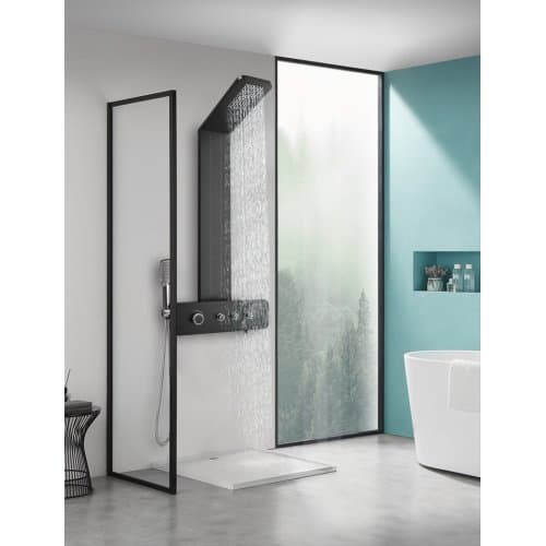 Duschpanel i svart rostfritt stål | Sylvana