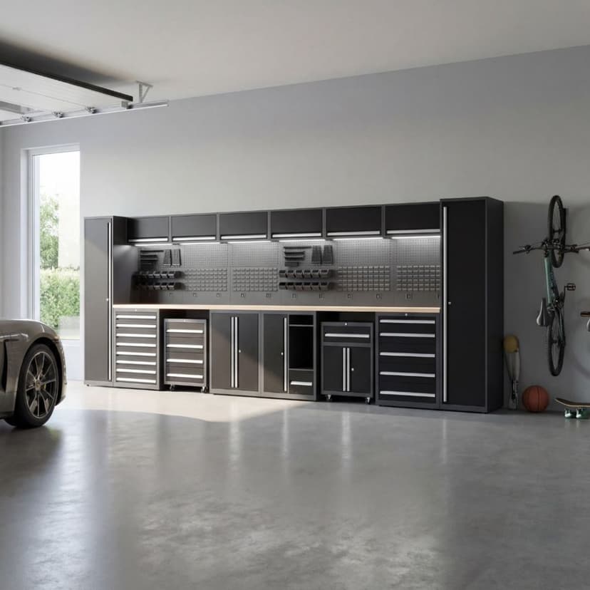 Verkstad & garage | Komplett förvaringssystem i stål | Lådskåp, Väggskåp & Verktygsvagnar