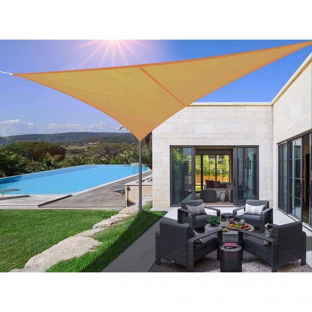 Trekantigt solsegel - Beige - 3,6 x 3,6 x 3,6 m