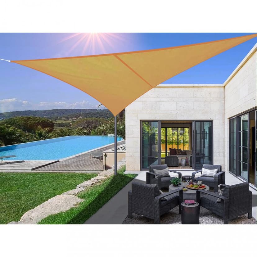 Trekantigt solsegel - Beige - 3,6 x 3,6 x 3,6 m