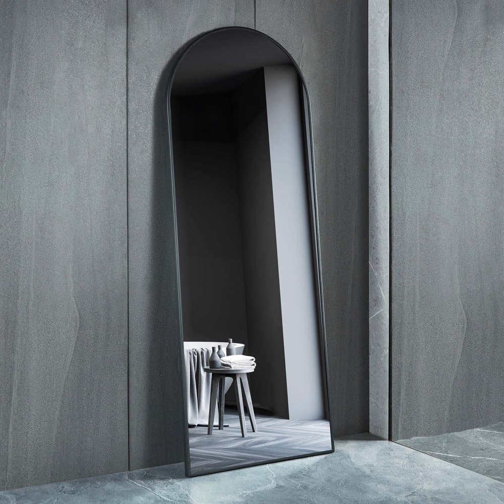 Helkroppsspegel 70x185 cm | Valvformad | Svart ram
