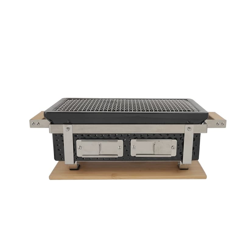 Japansk Hibachi Grill | Fyrkantig bordsgrill i keramik | 40×22×17 cm
