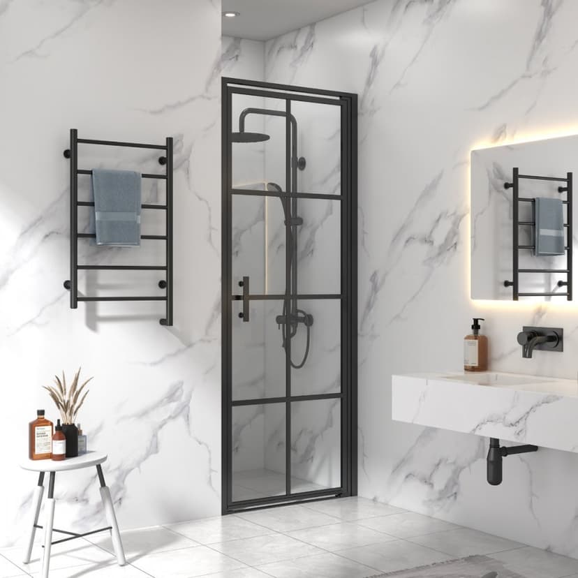 Nanobehandlad duschdörr 70x200cm | 6mm säkerhetsglas | Svart