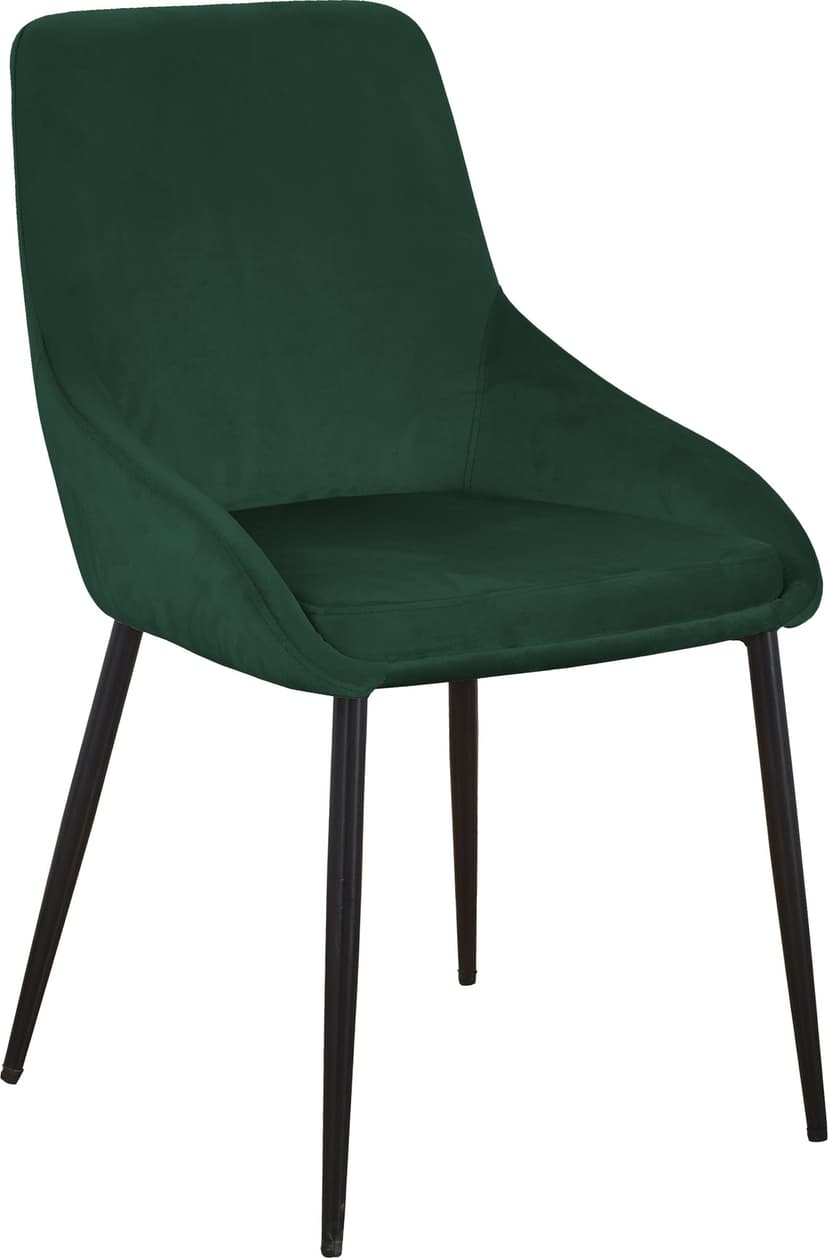 Theo Stol  Mörkgrön sammet med svarta metallben | Modern komfort & design