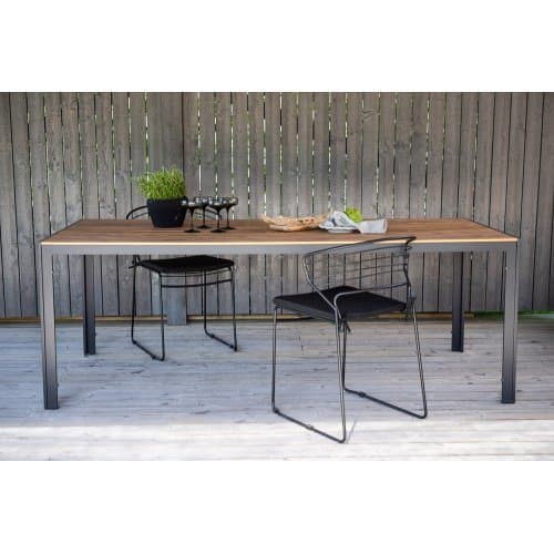 Matbord 205x90 cm i polywood och svart aluminium för uteplats | Break