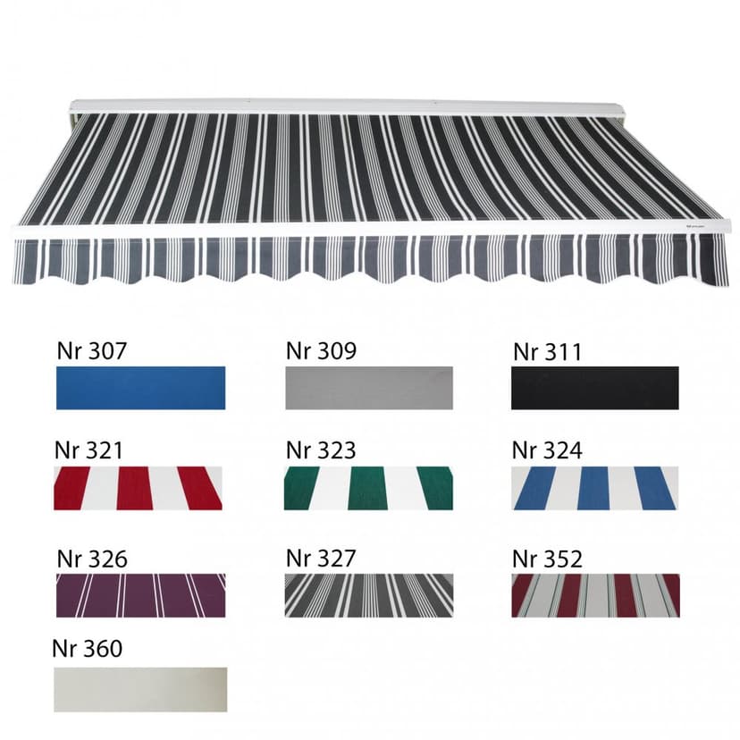 Terrassmarkis 3x2,5m | Elektrisk motor & fjärrkontroll | Färg 326