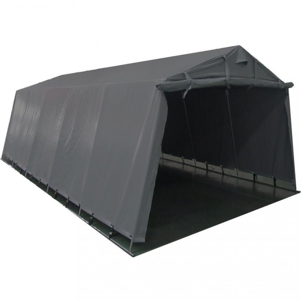 Garagetält 2,7x5,1m | 13,7m² - 200g/m² | PE - Grå
