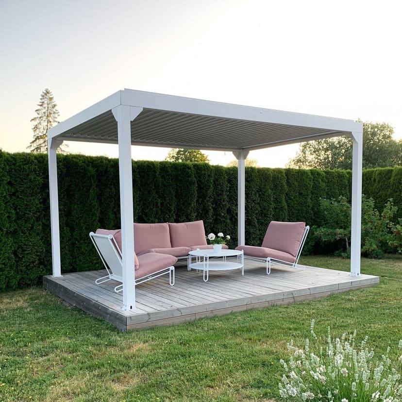 Pergola Premium 3x3m | Öppningsbara lameller | Vit