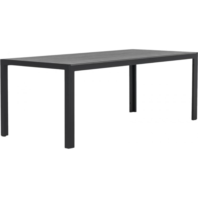 Utebord 205x90 cm i svart aluminium med Noonwood bordsskiva | Las Vegas